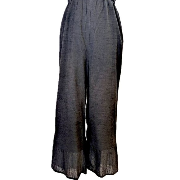 NWT Express | Halter Neck Cotton Blend Lightweight Jumpsuit in Black | Medium - Picture 3 of 13